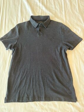 EUC Banana Republic Charcoal Gray Striped Polo